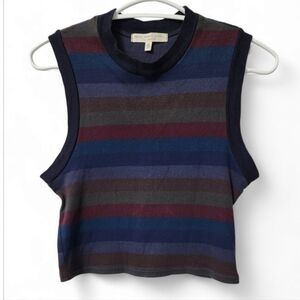 Truly Madly Deeply Los Angeles rib knot stripe crop top